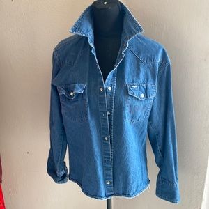 Wrangler Pearl Snap Denim Shirt